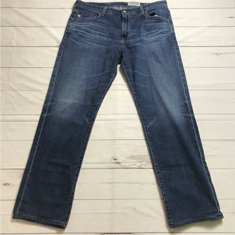 AG Adriano Goldschmied The Graduate Mid Rise Medium Wash Straight Jeans 36 R